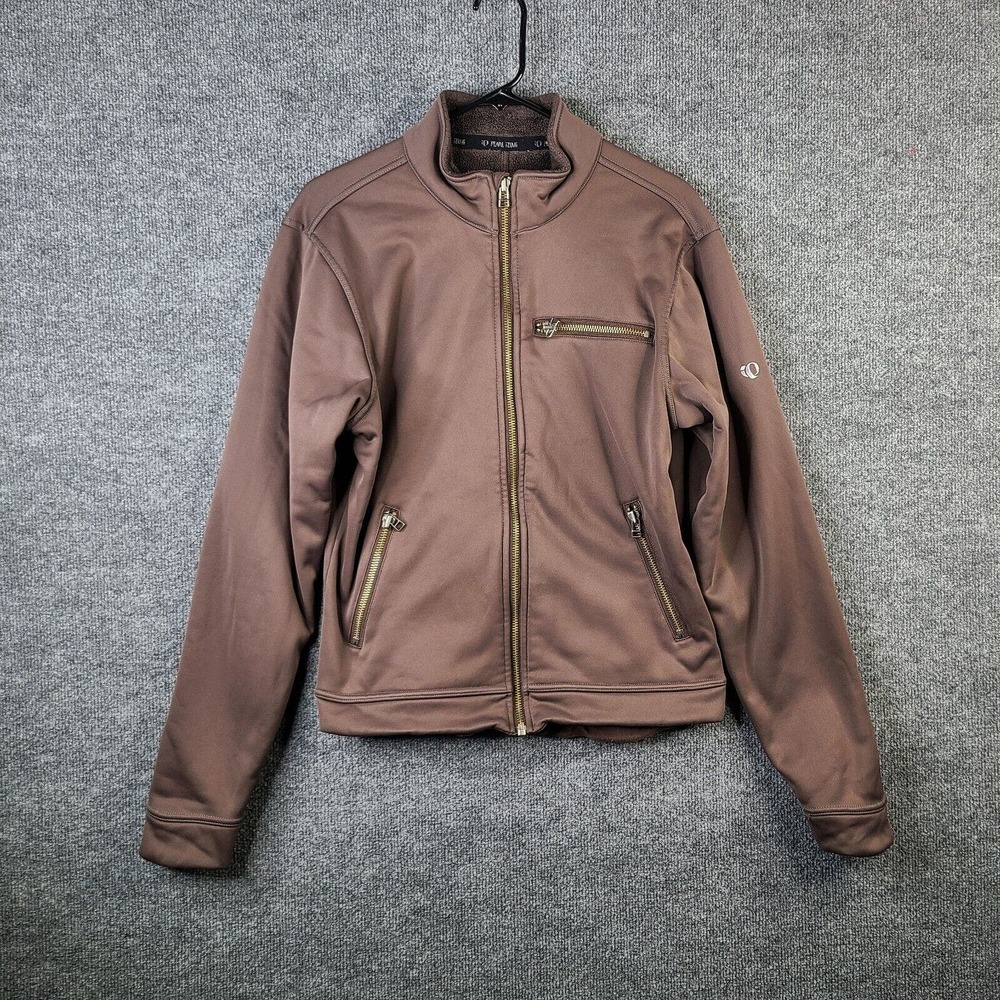 Pearl Izumi Cycling Jacket Womens Small Brown Sherpa Lined Full Zip 100% Poly